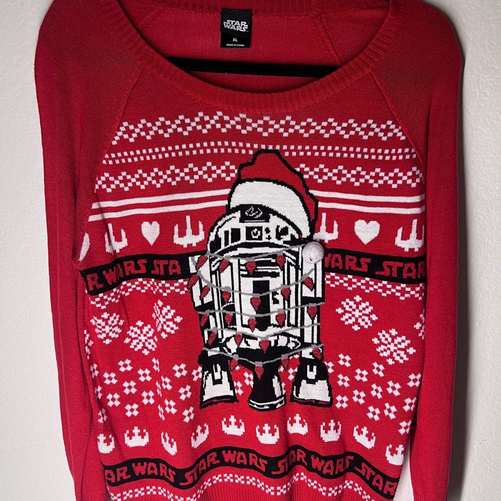 Star Wars Red R2-D2 Holiday Sweater